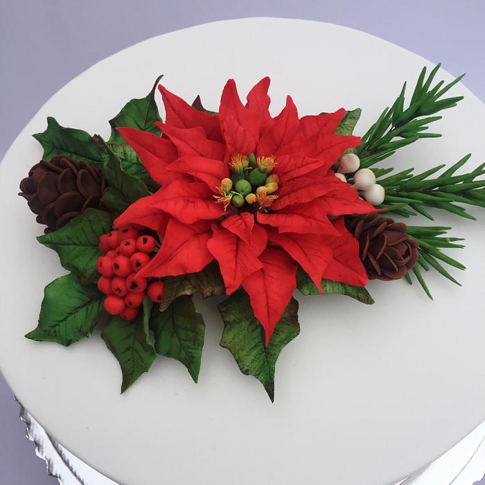 Christmas flower cake