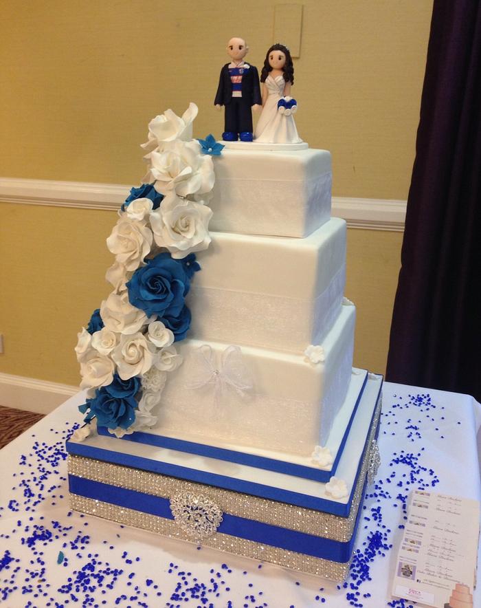 Chelsea Themed Wedding Cake 