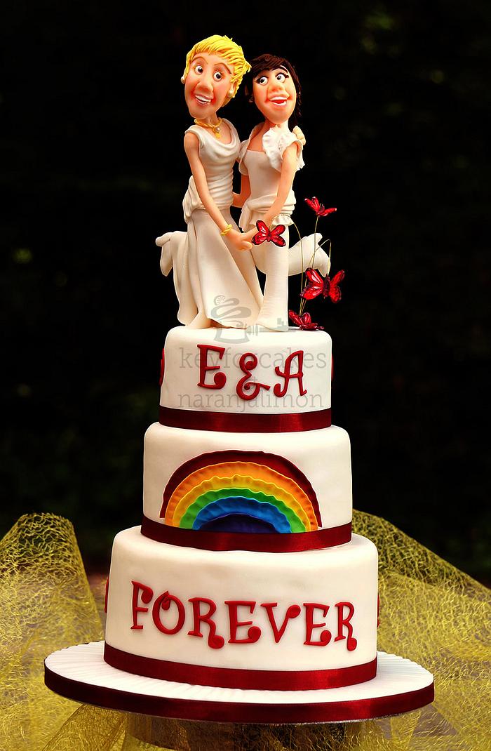 Rainbow Wedding cake