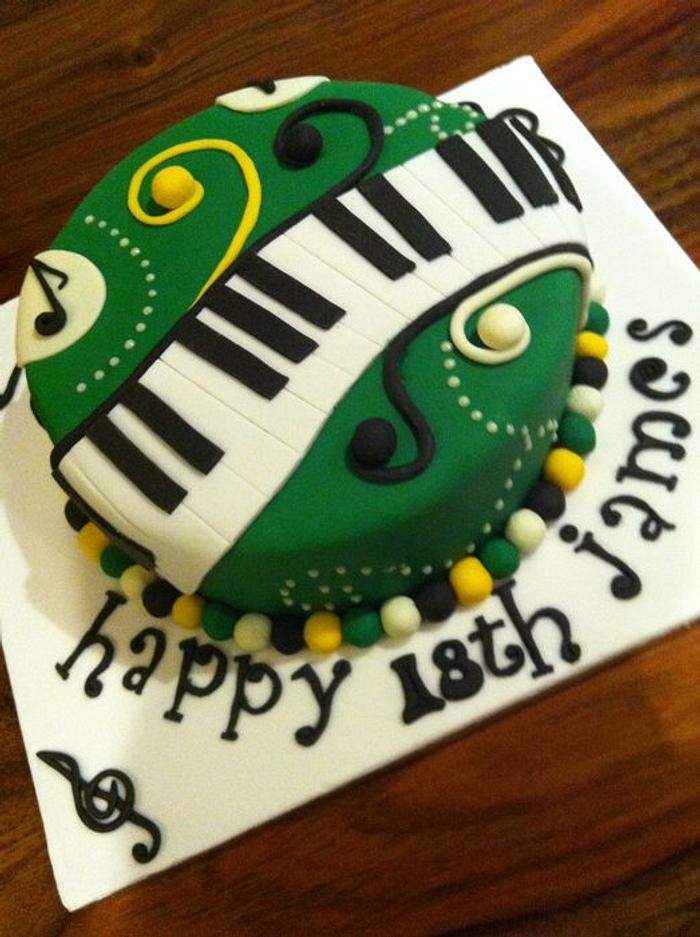 Birthday cake for a piano playing, NCFC fan