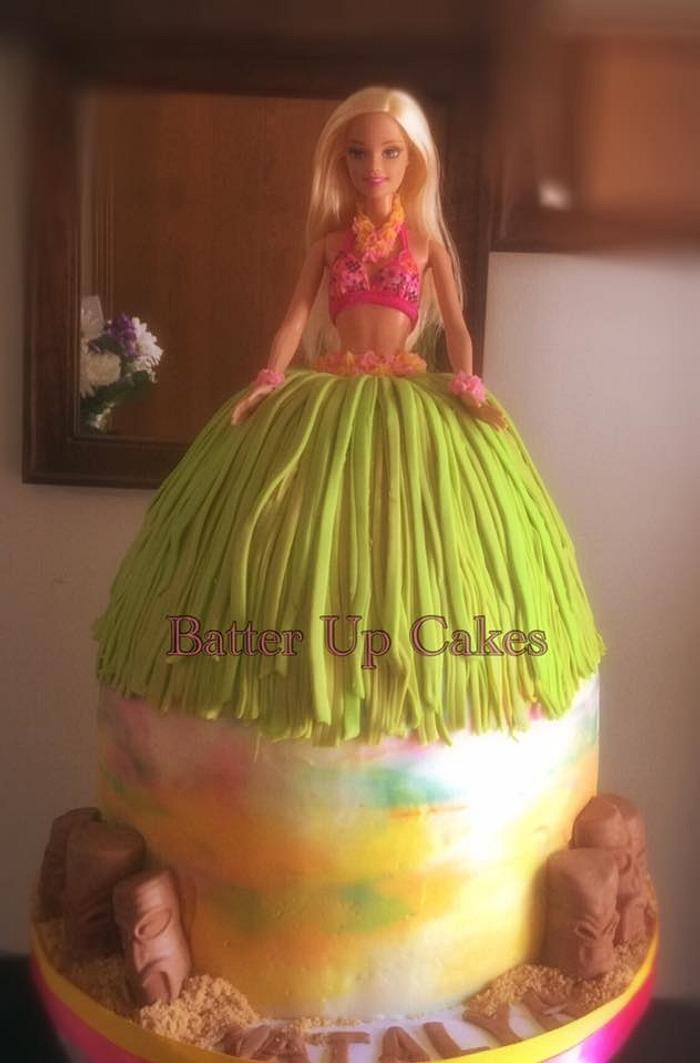 Doll hula cake