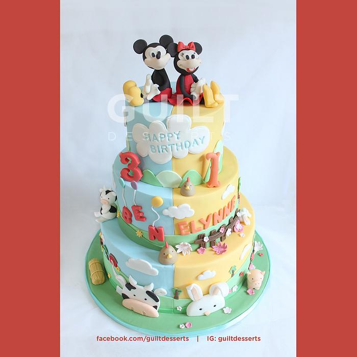 Mickey & Minnie 2in1Barn Cake