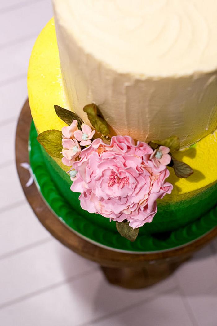 Green Buttercream Wedding Cake