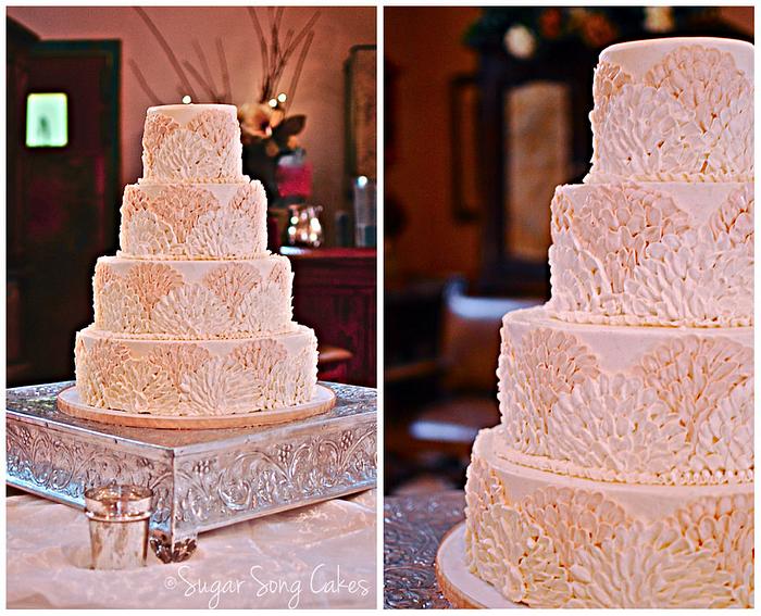 Buttercream Fan Wedding Cake