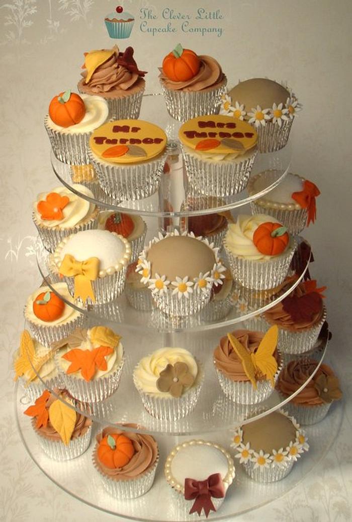 Autumnal Cupcake Tower