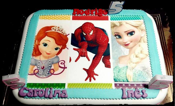 Three friends cake school