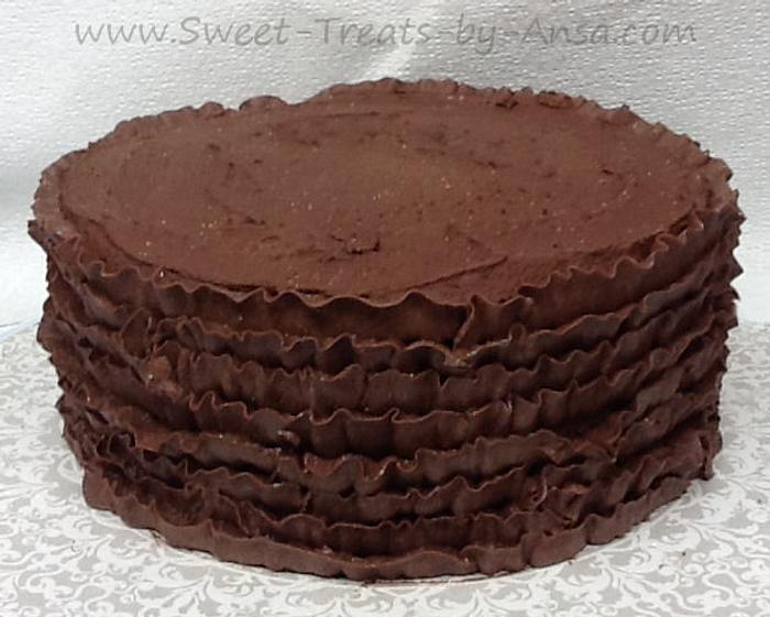 Chocolate Buttercream ruffle cake