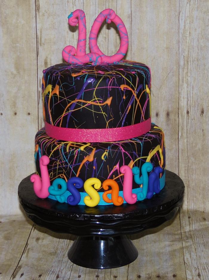 Paint Splatter Birthday Cake