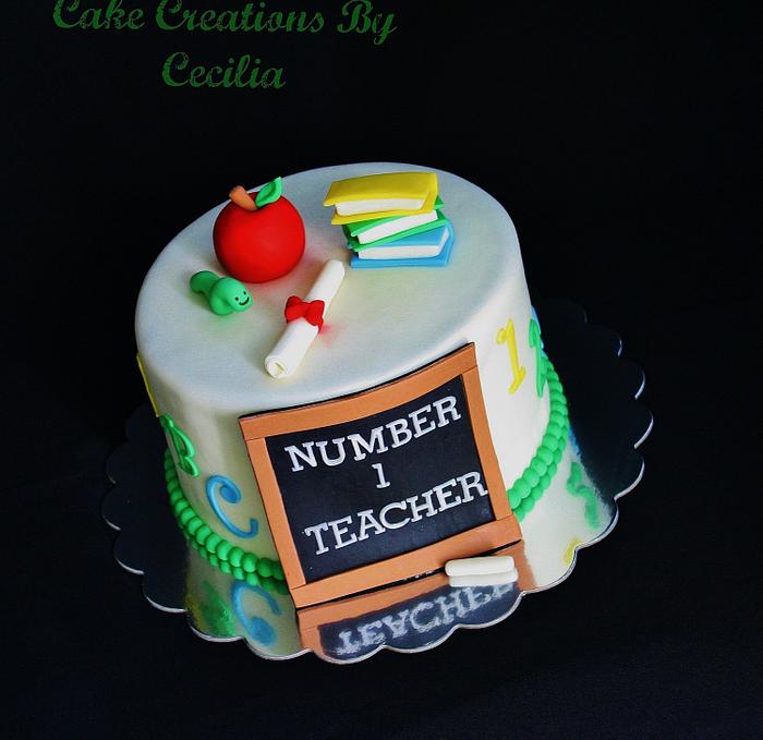 "Number one Teacher" Cake