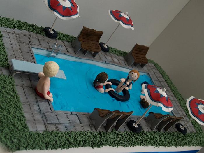 Swimming pool cake 