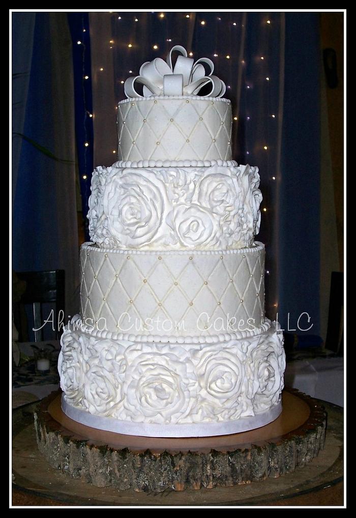 Ruffle Rose wedding cake