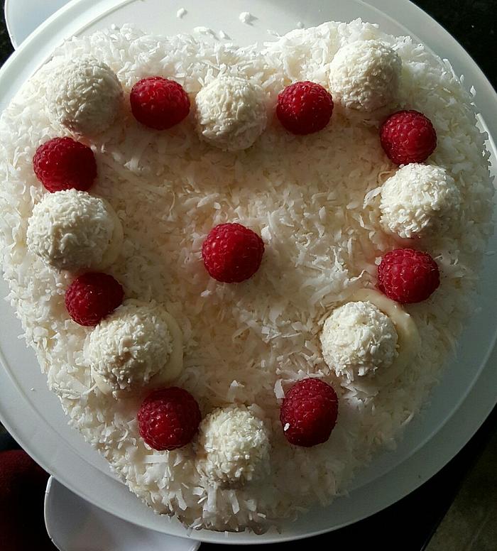 Coconut Valentine's Day cake