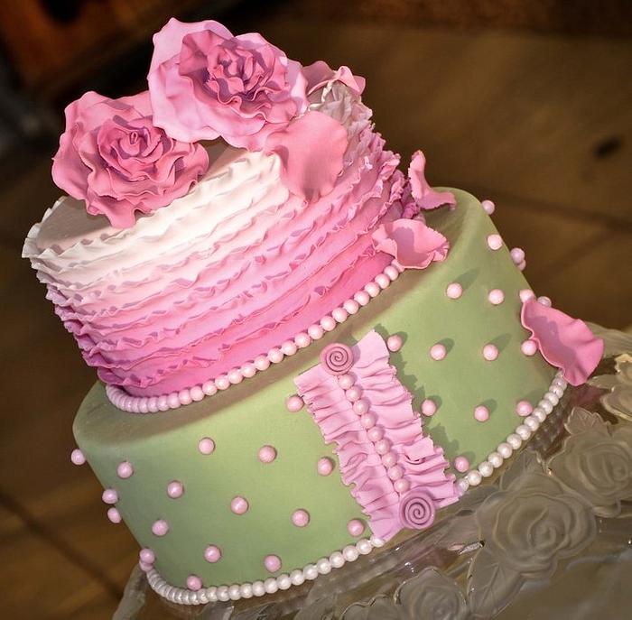 baby girls christening cake