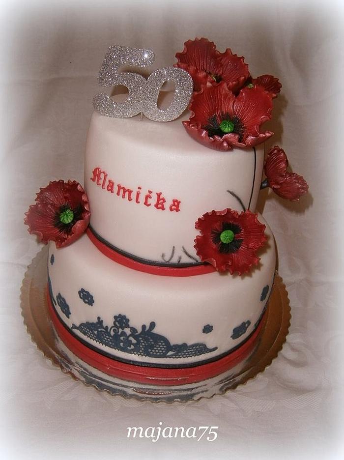 cake with poppies