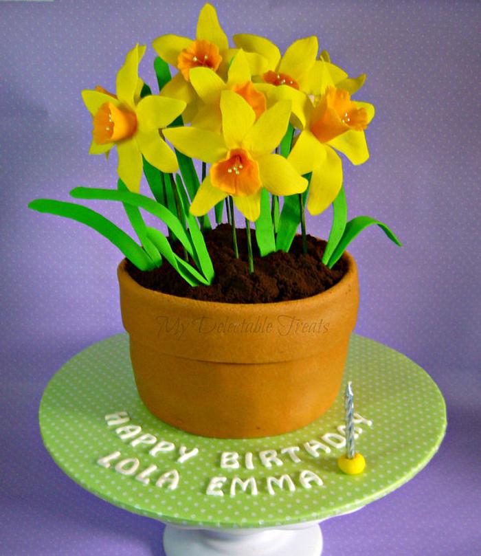 Flower pot cake for Emma
