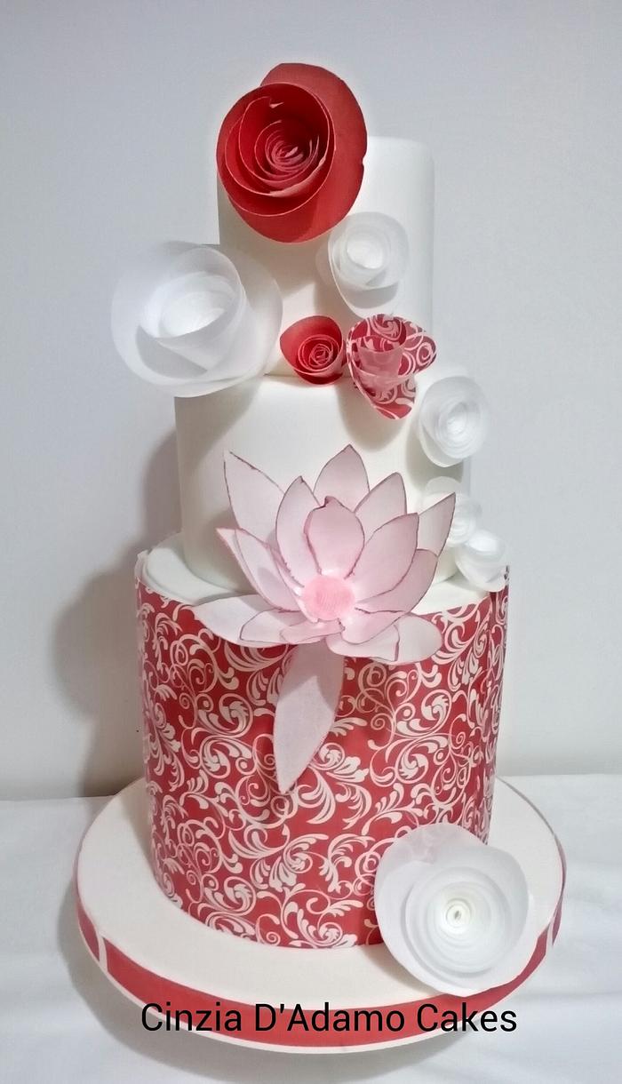communion cake in red