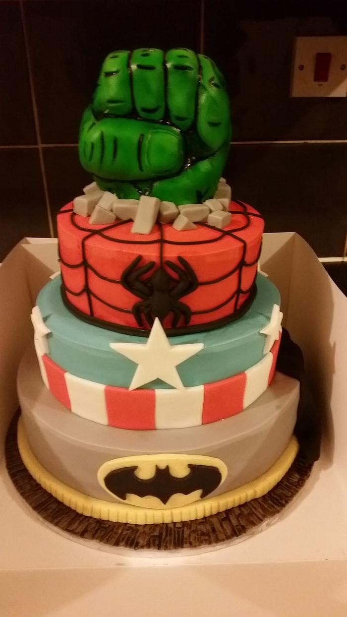 superhero tier cake