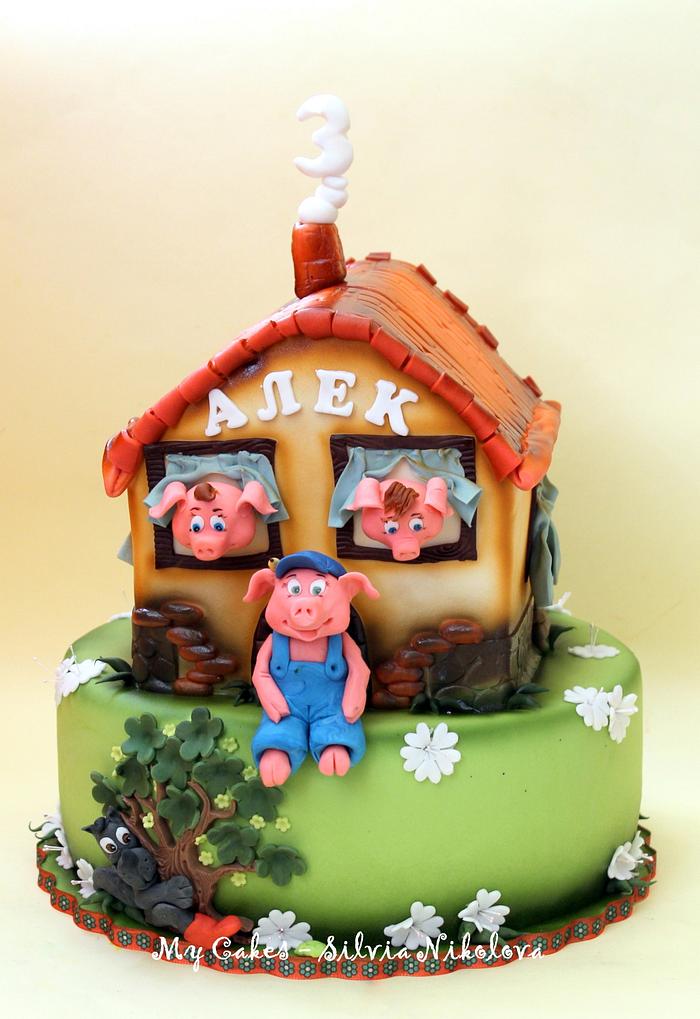 Three Little Pigs Cake