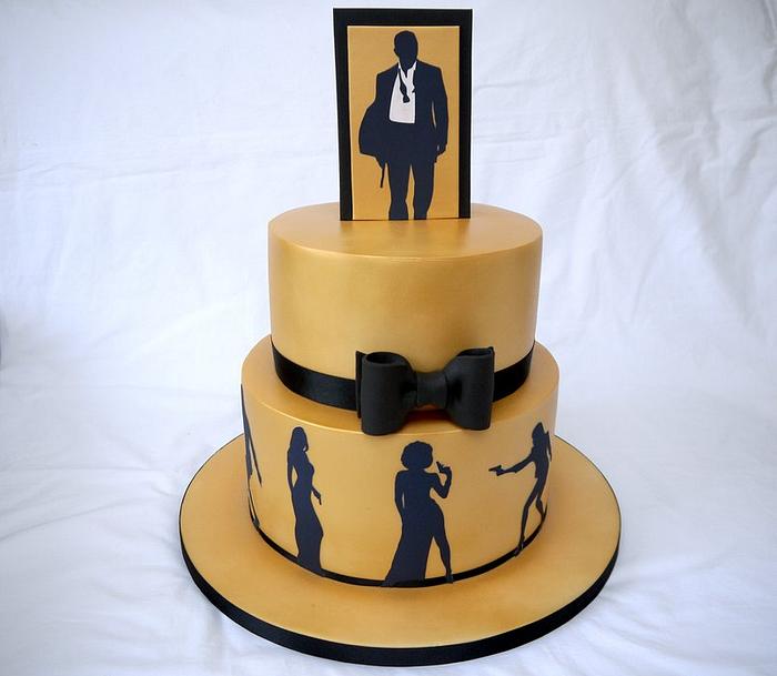 Gold James Bond Cake!