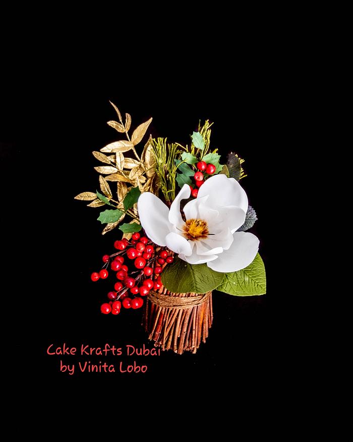 A Christmas Edible Flower arrangement 