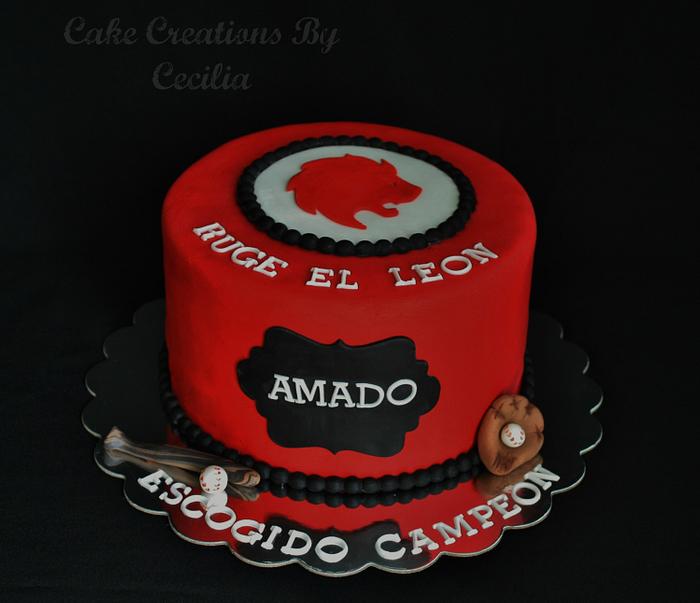 "Escogido" Baseball Birthday Cake