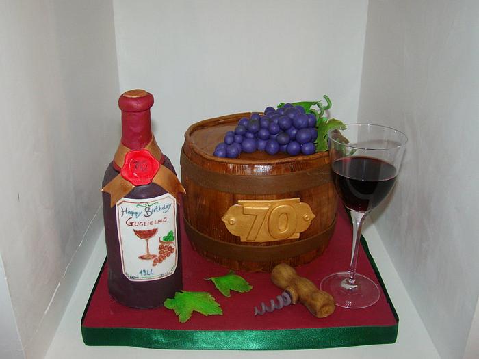 Wine bottle cake