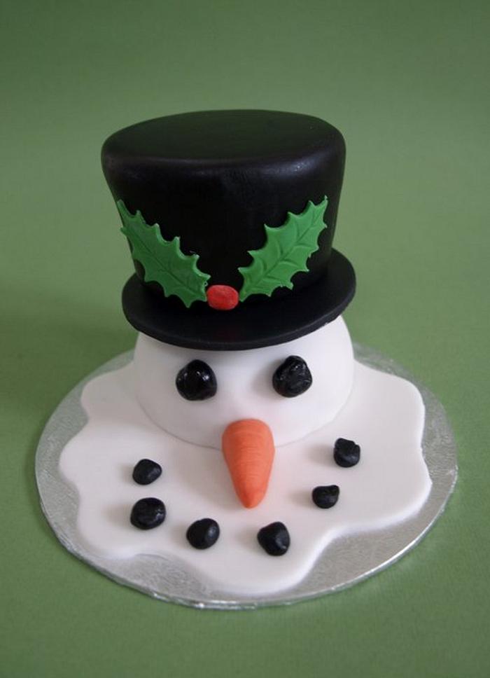 Mini Melting Snowman Cake