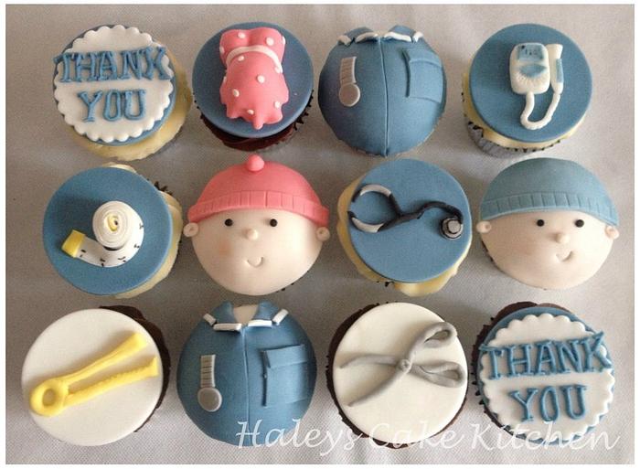 Thank you midwife cupcakes  