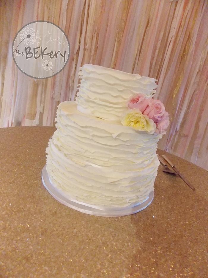 Ruffle Wedding Cake