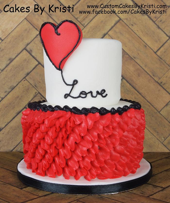 Love Balloon Valentine's Cake
