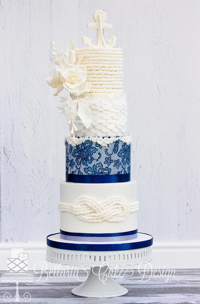 Elegant Nautical Wedding Cake - CakeCentral.com