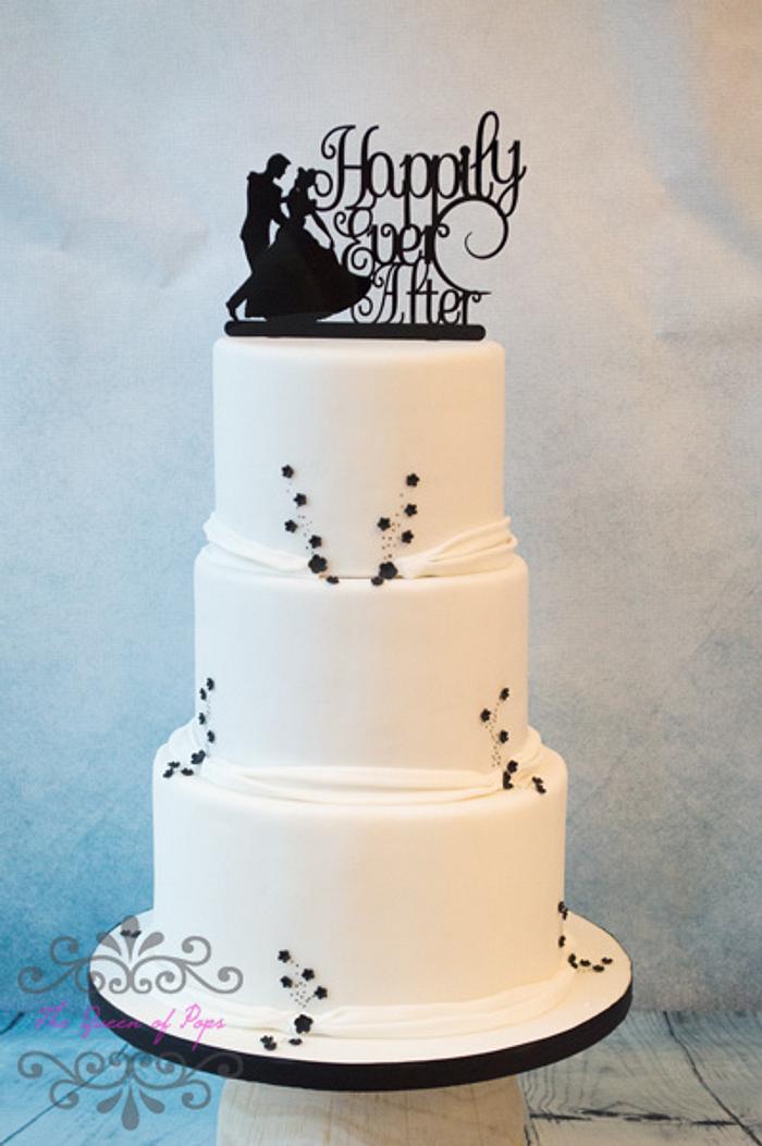 White and Black wedding cake
