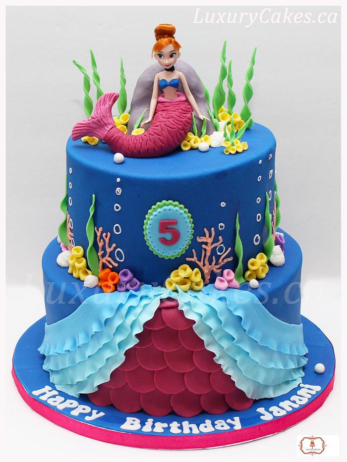 Frozen Anna mermaid cake