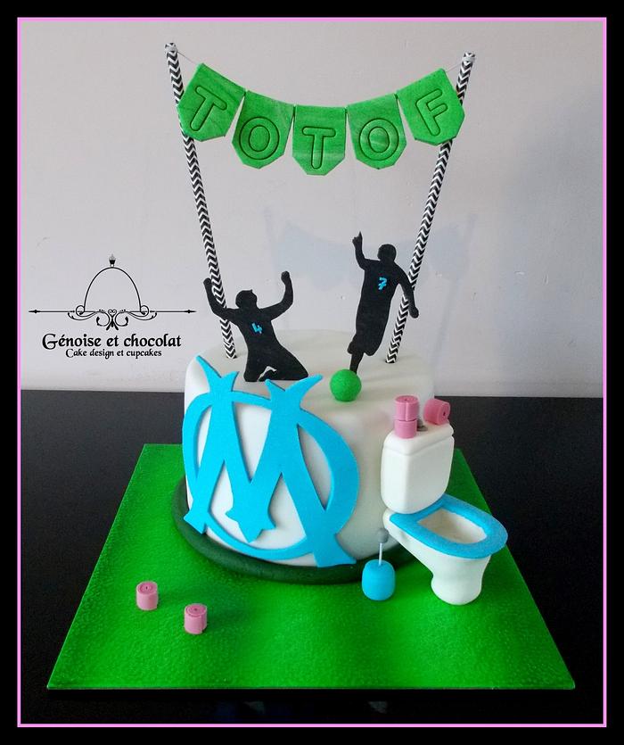Olympique de Marseille cake (soccer cake)