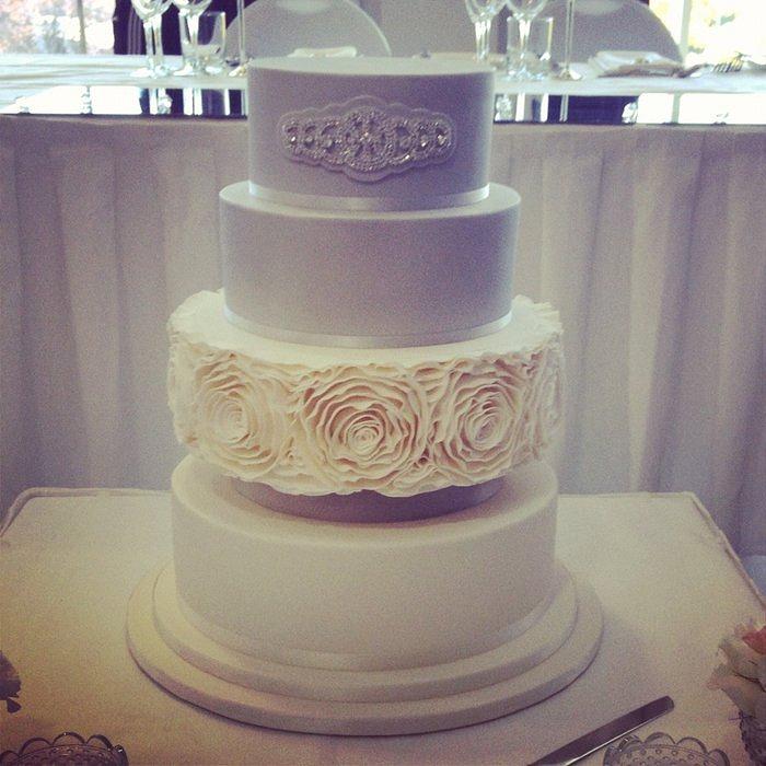 Rosette Ruffle Wedding Cake