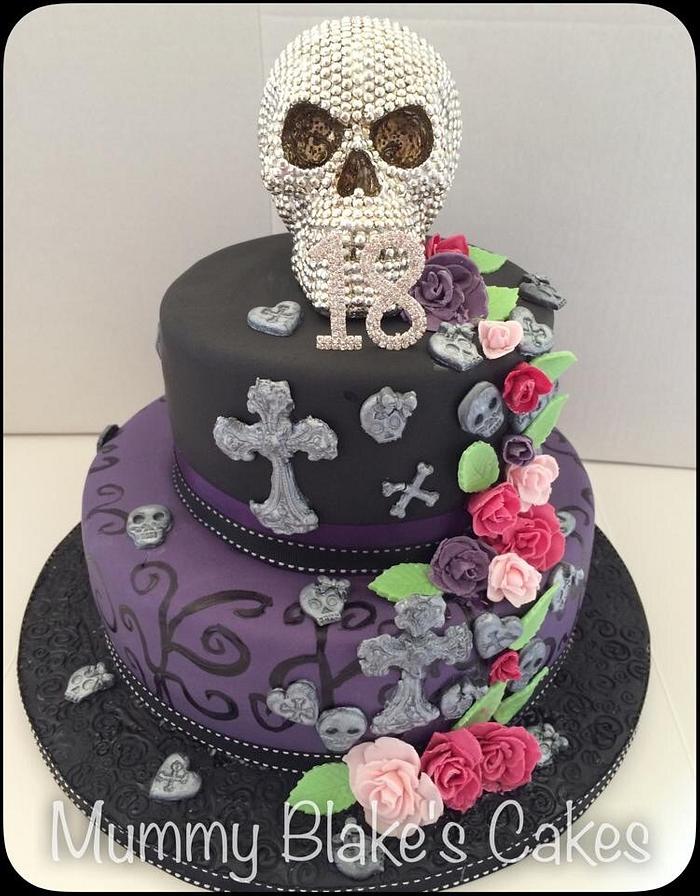 Gothic style skull cake