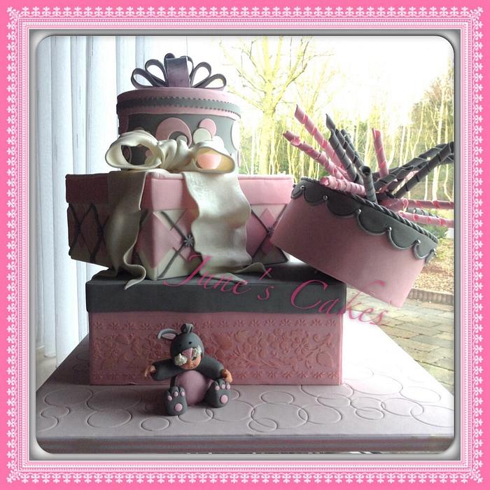 Gift box cake