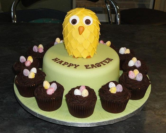 easter chick cake