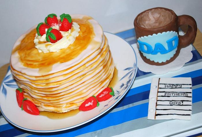 father`s day special treat Pancake "cake"