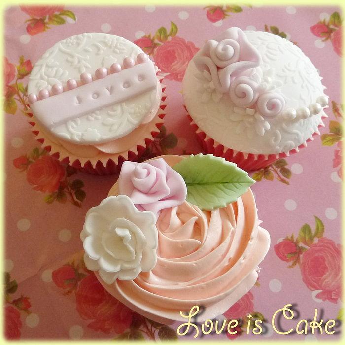 Pink and White cupcakes