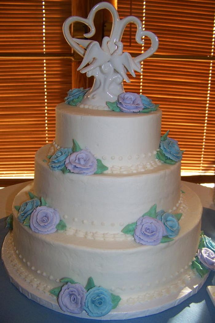 Buttercream Rose Wedding Cake