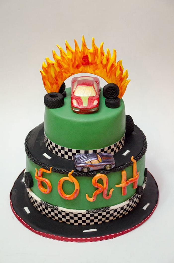 hot wheels cake