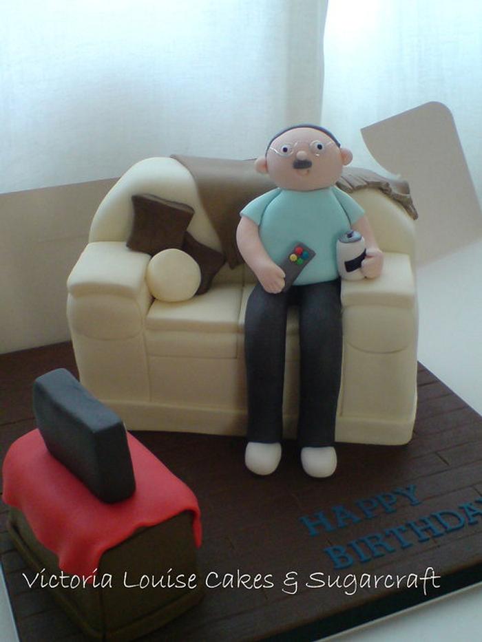 Man on Sofa Cake