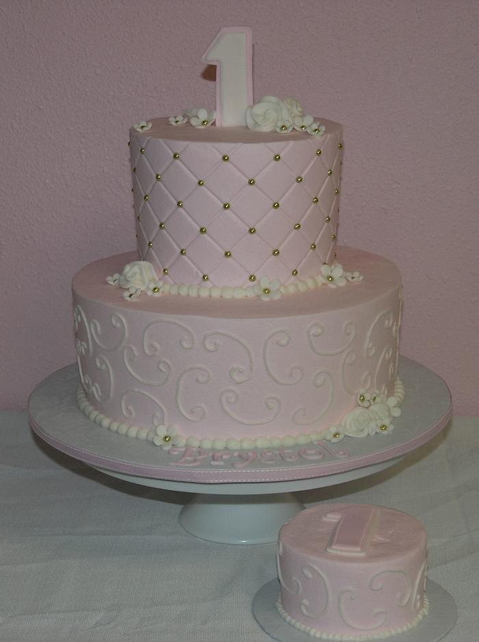 Pink and gold 1st birthday