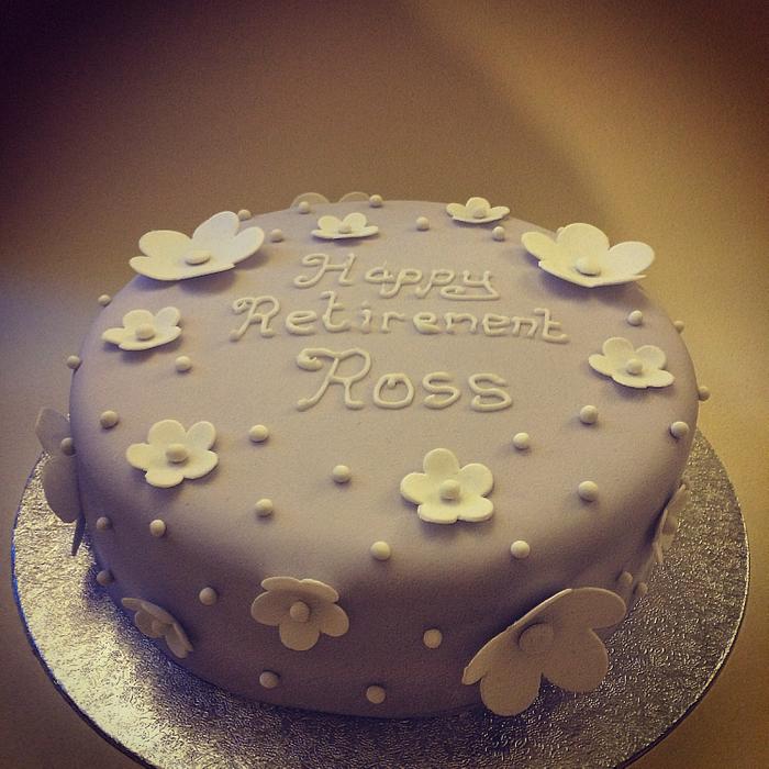 Lilac retirement cake