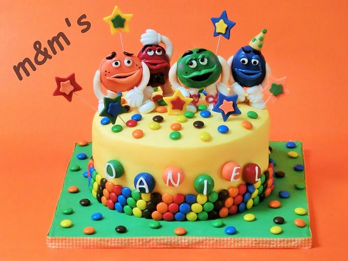 Sweet m&m cake for a little boy