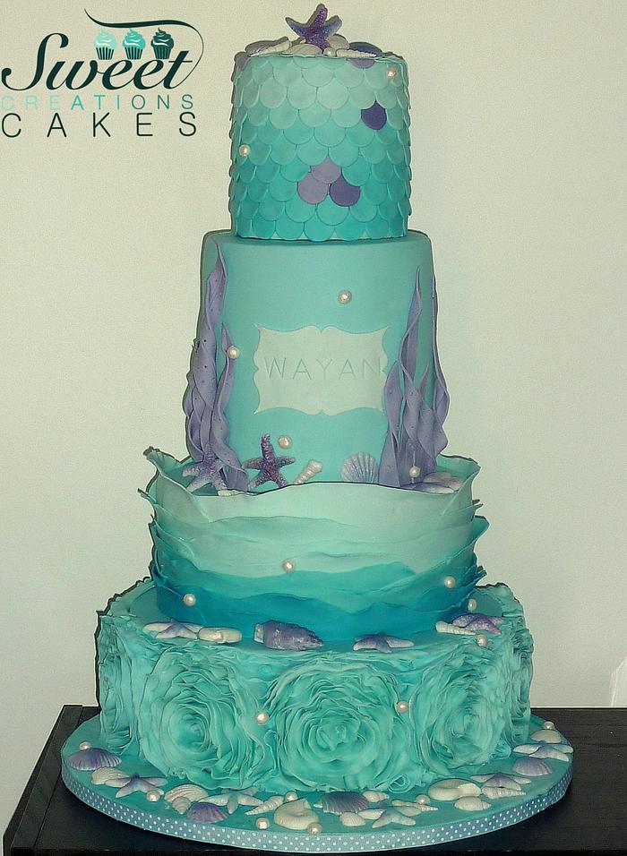 Under the sea themed cake