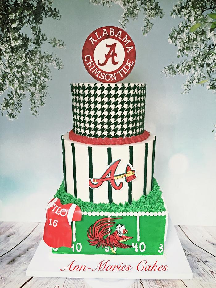 Sports themed grooms cake