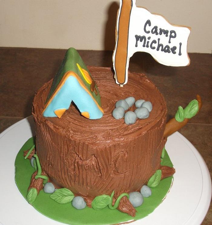 Tree Stump Birthday Cake