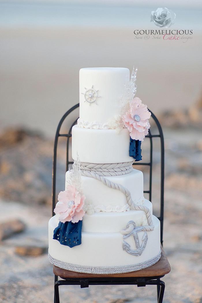 Shipwrecked wedding cake